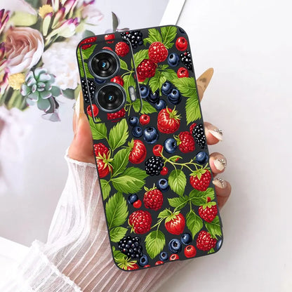 Case For Motorola Edge 50 Fusion Cover XT2429-1 Popular Flower Soft Black Silicone Phone Cases For Motorola G96 5G MotoG96 Funda