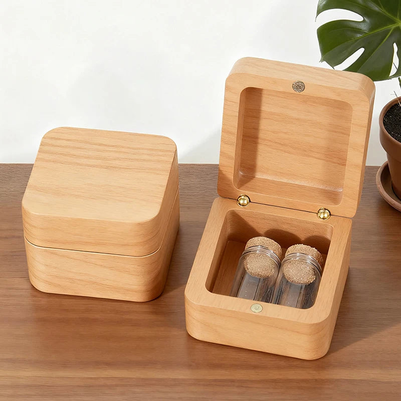 Personalized Pet Hair Memorial Box Custom Engraved Wooden Keepsake Container for Pet Hair Nails Teeth Pet Loss Sympathy Gift