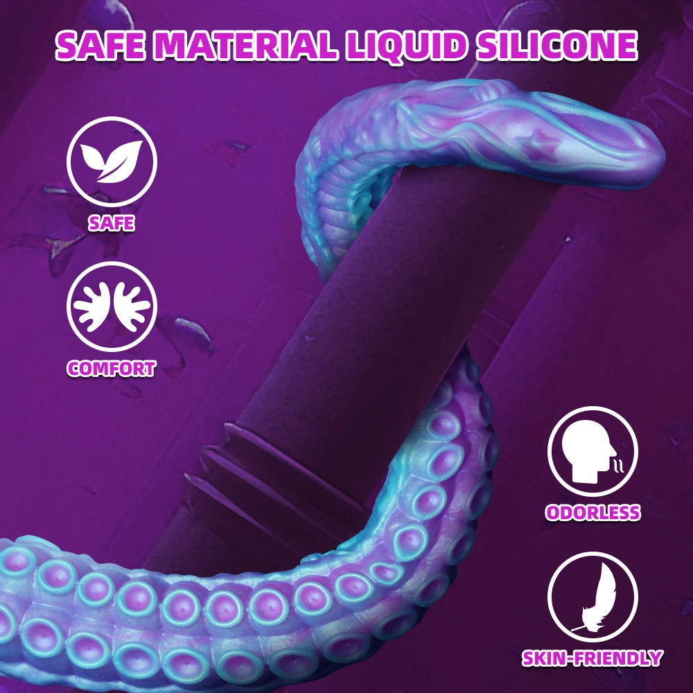 Long Anal Butt Plug Sex Toys Monster Dildo Octopus Tentacle Huge Silicone Dick Sex Adult Soft Dildo Female Masturbator