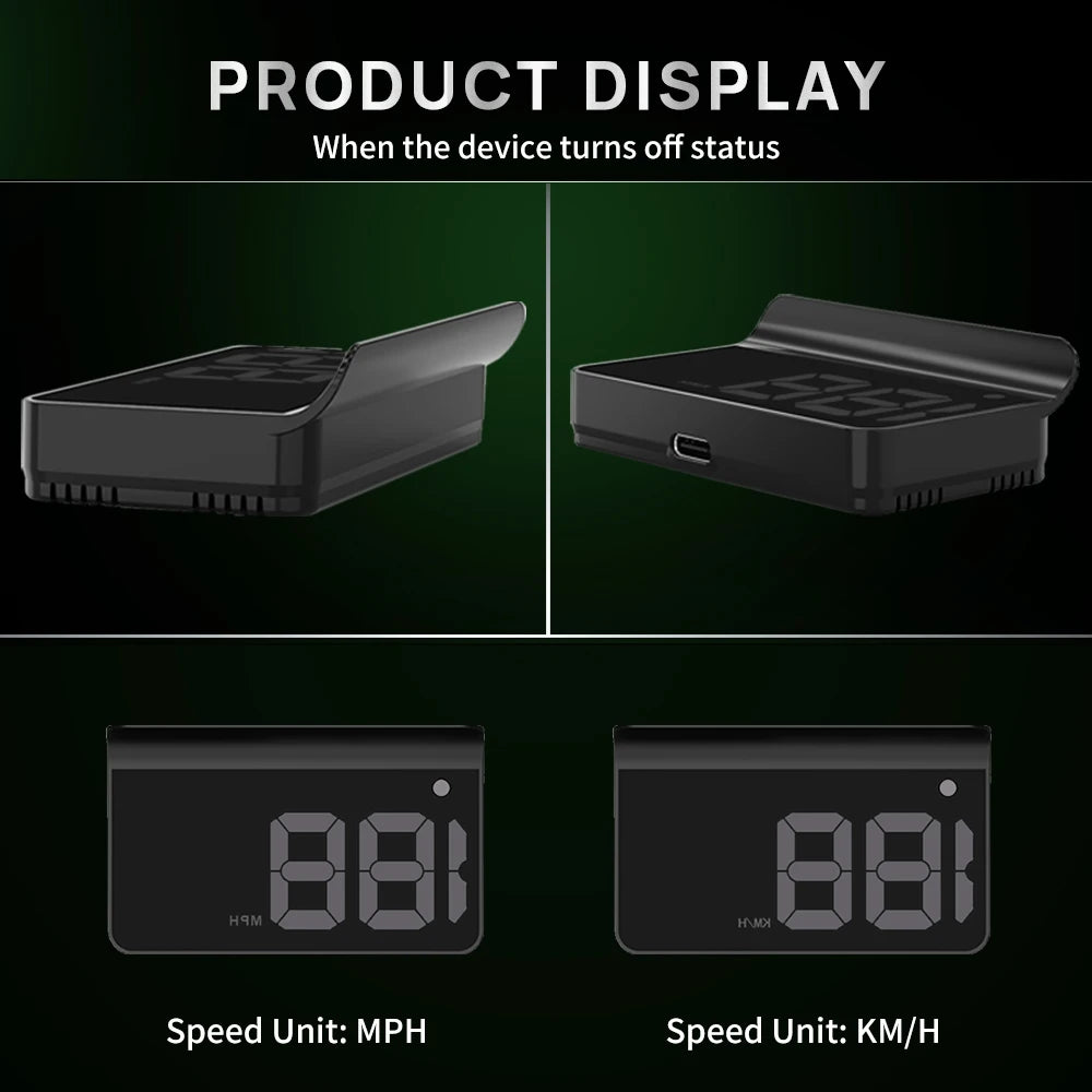 KWHUD HUD Head-up Display Car GPS Digital Speedometer Universal Speed Windshield Projector Plug&Play Auto Electronic Devices