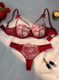 2-Piece Women's Black Comfortable Lightweight Bow Semi Transparent Lingerie Set ZA824057