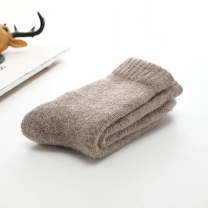Men Thick Solid Color Socks Merino Wool Warm Winter Snow Thermal Socks Calceta Hombre Skarpety Meskie