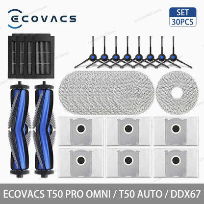 ECOVACS T50 PRO OMNI / T50  AUTO / DDX67 Robot Vacuum Cleaner Accessories Main Side Brush Hepa Filter Mop Cloth Dust Bag Parts