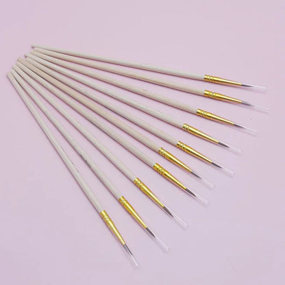 10Pcs/Set Fine Hand-painted Thin Hook Line Pen Short Wood Rod Drawing Art Pen Paint Brush Art Supplies Nylon Brush Special Offer