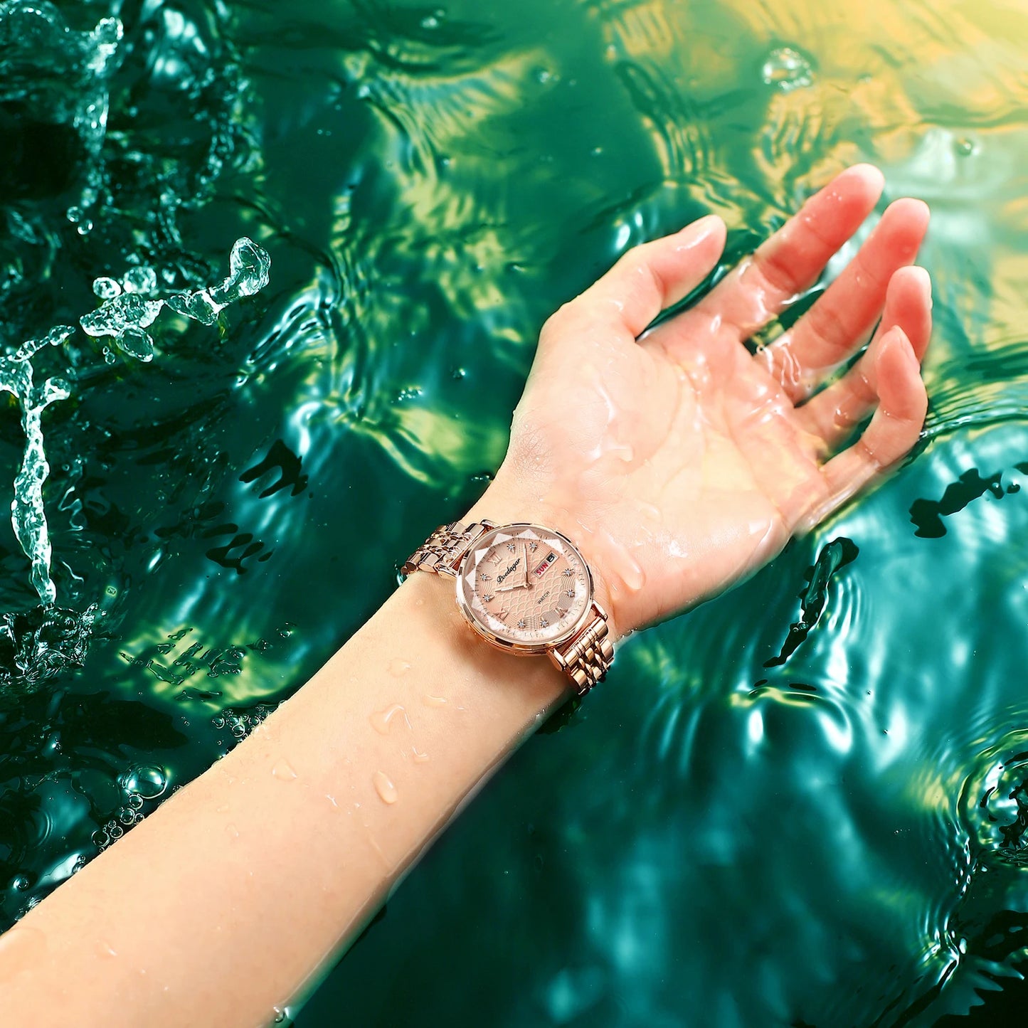 POEDAGAR Watch Women New Fashion Luxury Stainless Steel Wristwatch Bracelet Simple Rose Gold Waterproof Luminous Ladies Watches