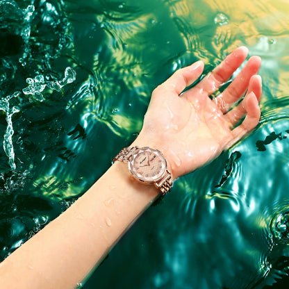 POEDAGAR Watch Women New Fashion Luxury Stainless Steel Wristwatch Bracelet Simple Rose Gold Waterproof Luminous Ladies Watches
