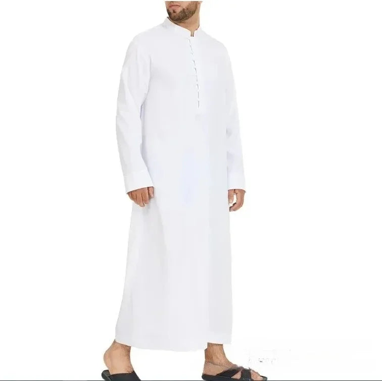 Men's2026 Loose Standing Collar Muslim Robes New Ethnic Round Collar Hui Robes Arab Middle East Men's Clothing Men Vintage Top