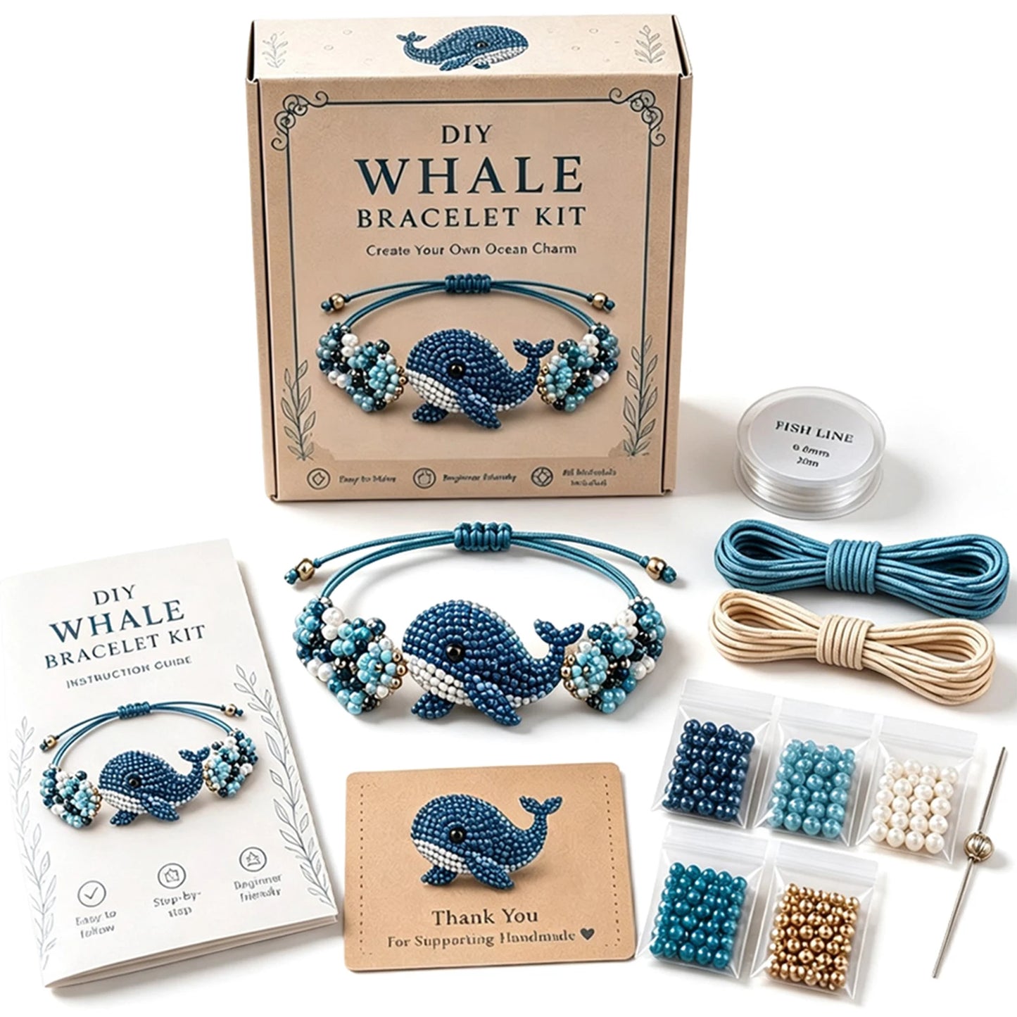 DIY Beaded Bracelet Making Kit,All in 1 Jewelry Making Set Beginner-Friendly Beaded Animal Making Kits,(Non Finished Products)