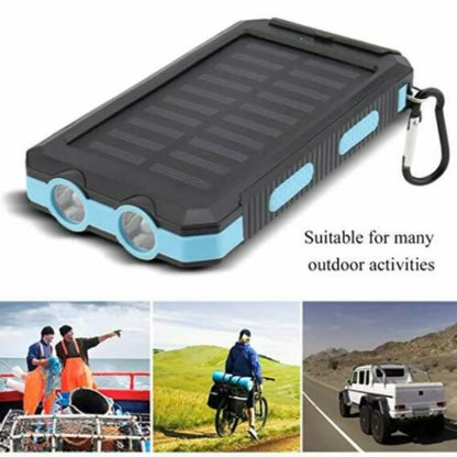 1set 30000mAH Solar Charging Treasure, Portable USB Power Charger, Waterproof and Dustproof with LED Light, Outdoor for Camping and Traveling.