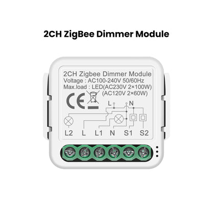 GIRIER Tuya Smart ZigBee 3.0 Dimmer Switch Module WiFi Breaker Relay for Dimmable Bulb Supports 2-way Control Works with Alexa