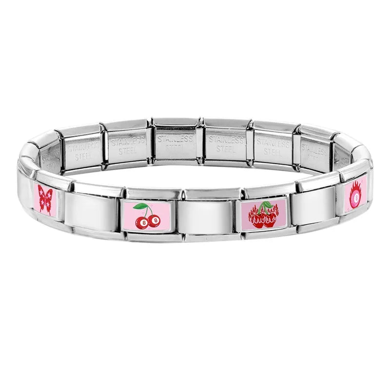 Wholesale Cute Animal Swimming Dogs Cats Sheep Charm Bracelet Fit 9mm Bracelet Stainless Steel Italian Links Making DIY Jewelrys