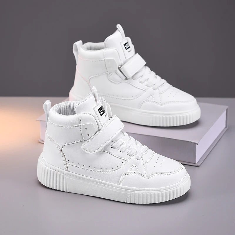 autumn boys sneaker high top children shoes luxury leather basketball shoes kids PU tennis sports shoes for boy size 28-39
