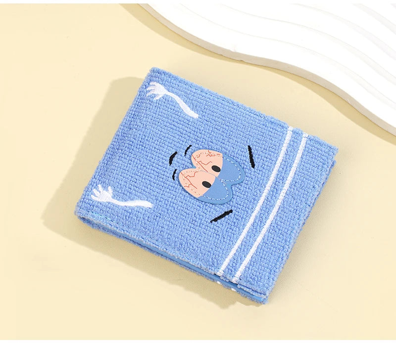 Plush Cartoon Wallet for Women Soft Fuzzy Surface with Zip PU Leather Coin Purse Closure Cute Casual Gift for Girls