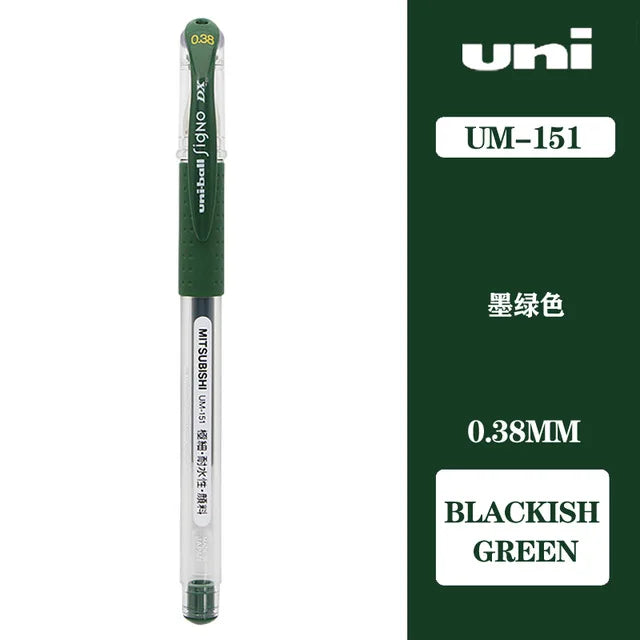 Japan Uni UM-151 Gel Pen 0.38mm Bullet Tip Writing Smooth Student Notes Special School Supplies 20 Colors Available Stationery