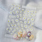 5D Hibiscus Flower Nail Embossed Sticker Lace Flower White Pink Petal Floral Self Adhesive Nail Art Slider DIY Elegant Romantic
