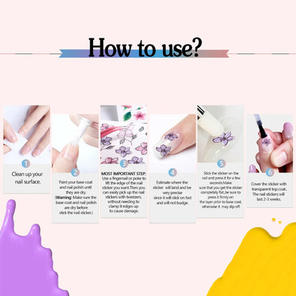 Hollow Nail Art Stickers Spray Painted Design Love Butterfly French Pattern Nail Accessories Decorative Decals