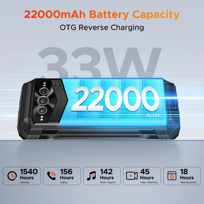 DOOGEE V Max Pro 5G Rugged Phone Dimensity 7050 6.58'' 120Hz 22000mAh Large Battery 12GB+512GB Lighting Effects 5g Smartphone