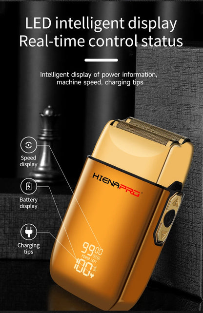 HIENA Shaving Machine Men Electric Shaver Hair Clipper Rechargeable Metal Housing Pro Electric Shaver for Men Electric Home