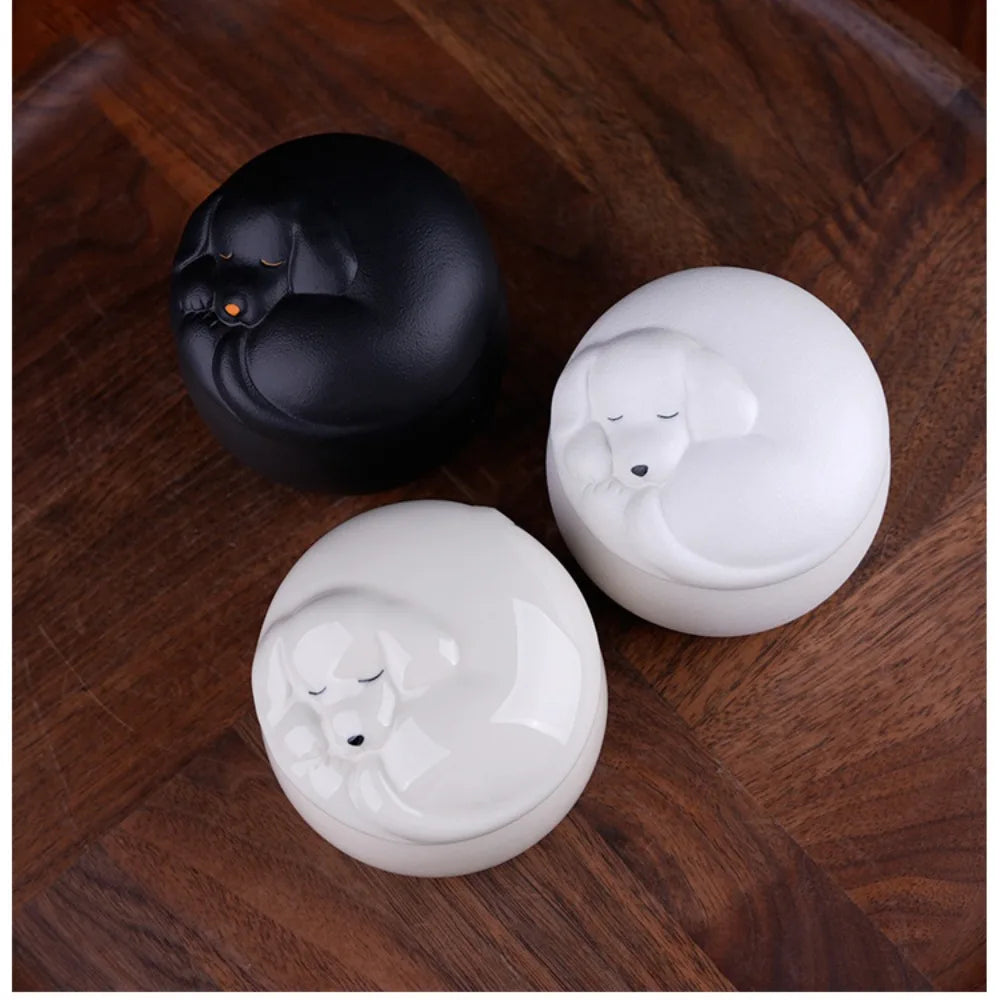 Ceramic Urn Dog Hair and Teeth Storage Pets Memorials Urn for Dogs Ashes Sealed and Moisture-proof Pet Souvenir Products