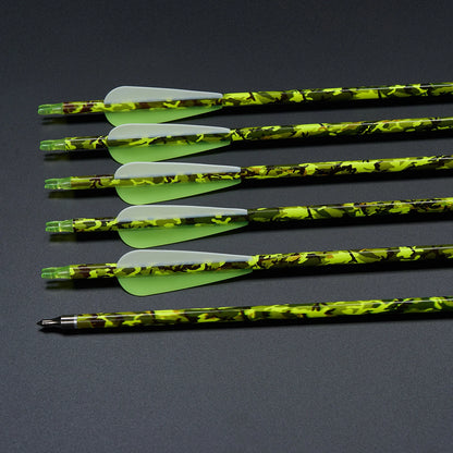 Toparchery 31.5Inch Mixed Carbon Arrows ID 6.2mm Plastic Feather Outdoor Target Hunting and Shooting
