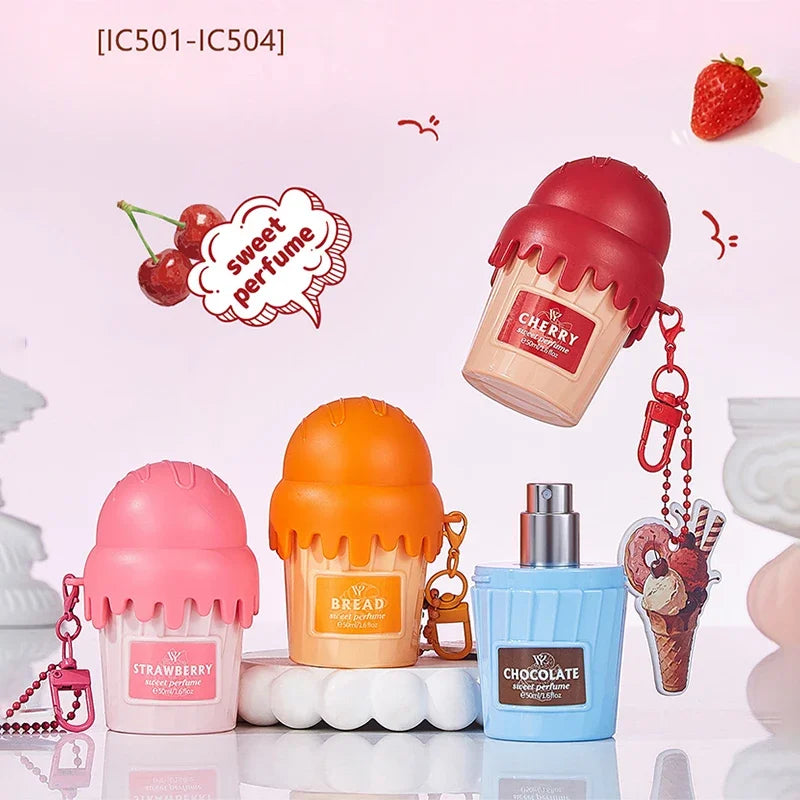 Dubai Arabia Gourmet Eau De Toilette 50ml Cherry Croissant Strawberry Chocolate Scent Cute Delicate Pendant Body Perfume Spray