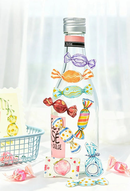 Candy Shaped Sticker Pack, Sweet Style Stickers for Junk Journal Decoration, Decorative Stickers for Water Cups, Photo Frames