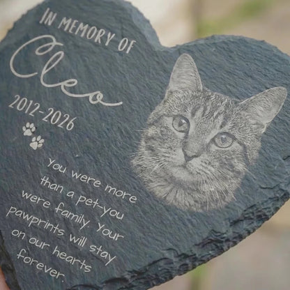Custom Pet Memorial Gift Personalized Photo Cat Dog Memorial Stone Plaque Sympathy Keepsake Slate Garden Decoration with Stand