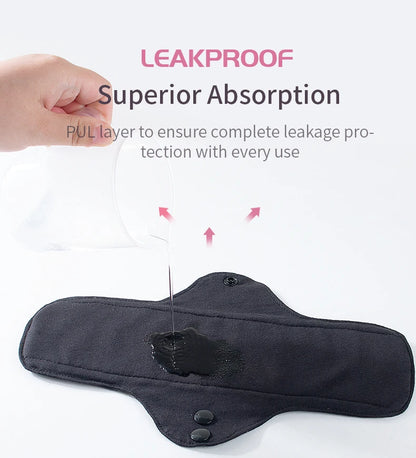4pcs Washable Sanitary Towels Cotton Menstrual Pad Reusable Women Sanitary Napkins Feminine Hygiene Product Period Cloth Pads