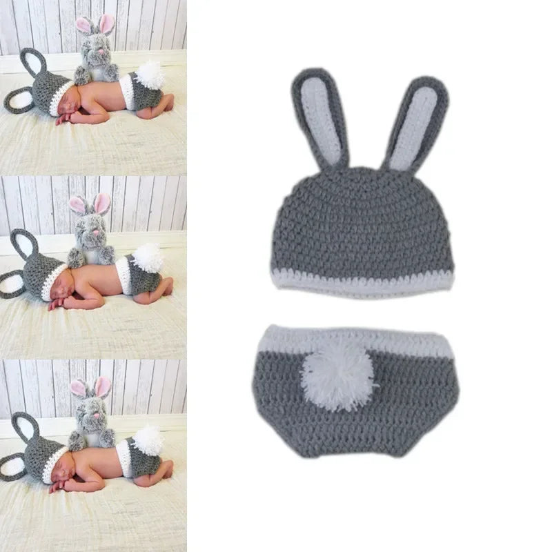 Newborn Photography Props New Born Baby Crochet Knit Costume Accessories Infant Photo Shoot Clothes Newborn Shooting