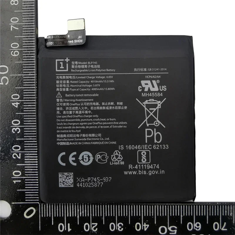 Original Battery For Oneplus one 1+ For OnePlus 1 2 3 1+3 One Plus Nord 2 N10 X 3 3T 5 5T 6 6T 7 7T 8 8T 9 9R Pro Plus Batteries