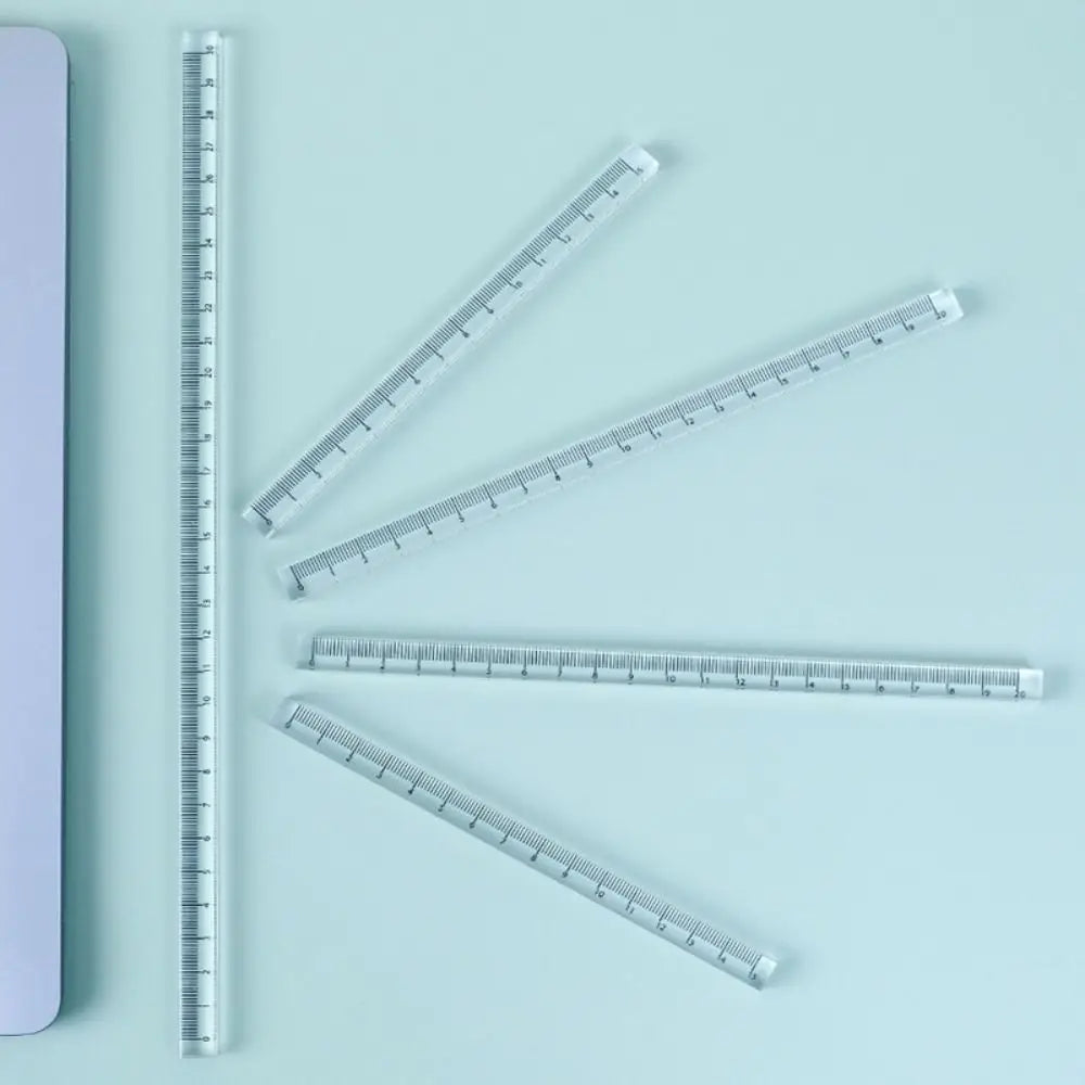 High Quality 15/20/30CM Straight Ruler Transparent Acrylic Cube Ruler Quadrangular Ruler Creative Stationery