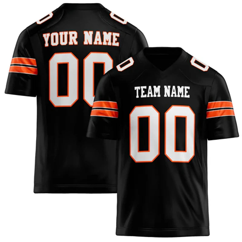Customized Team Name Number Name Rugby T-shirt Personalized DIY V Neck Black Mens Sports T Shirt Loose Quick Dry Team Uniforms