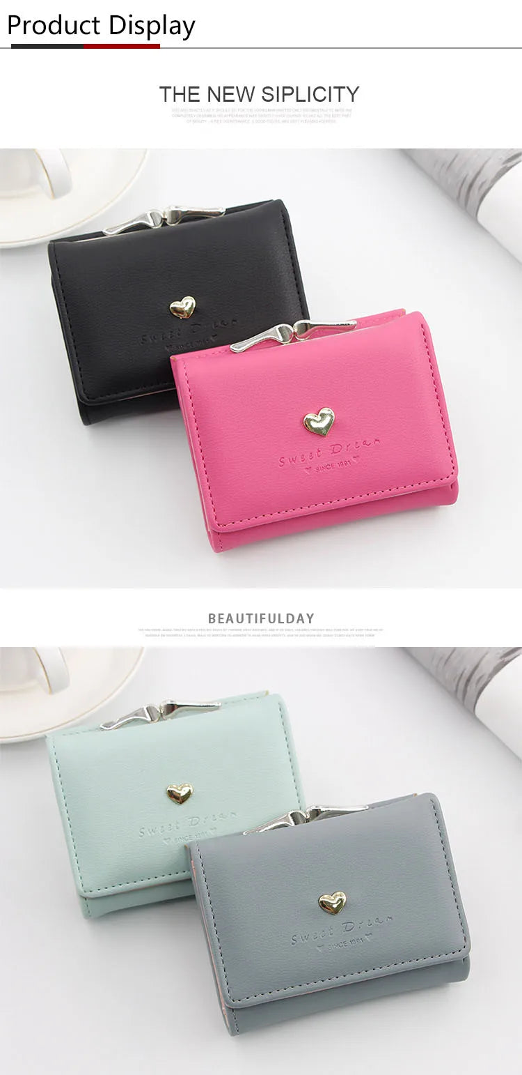 New Mini Short Women Wallets High Quality Coin Pocket Luxury Female Purses Card Holder Photo Holder Cute Wallet For Girls