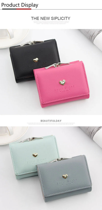 New Mini Short Women Wallets High Quality Coin Pocket Luxury Female Purses Card Holder Photo Holder Cute Wallet For Girls