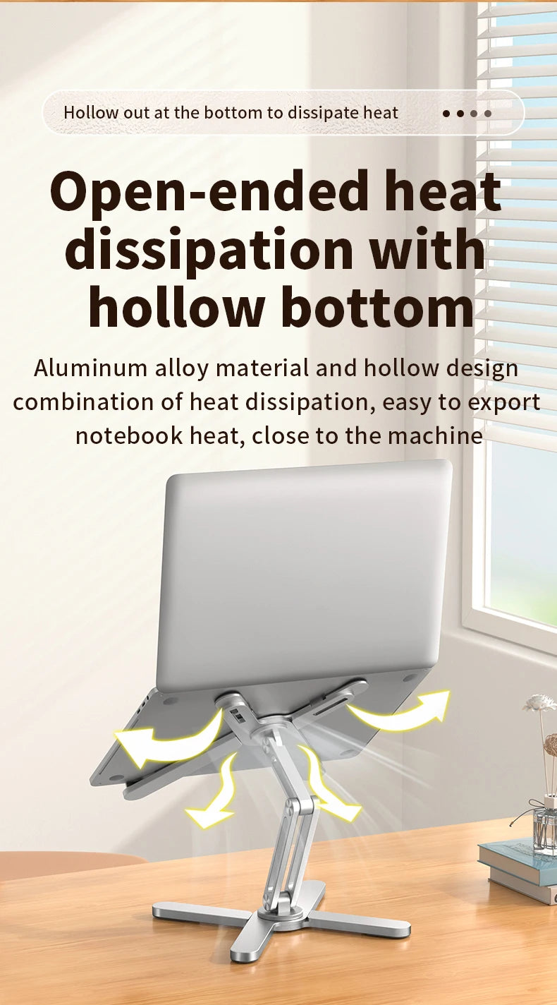 Foldable Laptop Stand 360°Rotation Notebook Table Aluminum Alloy Holder Portable Book Tablet Bracket with Heat Dissipation