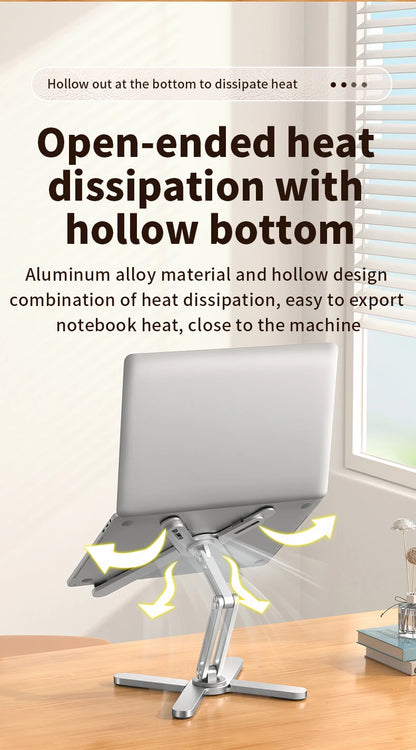 Foldable Laptop Stand 360°Rotation Notebook Table Aluminum Alloy Holder Portable Book Tablet Bracket with Heat Dissipation