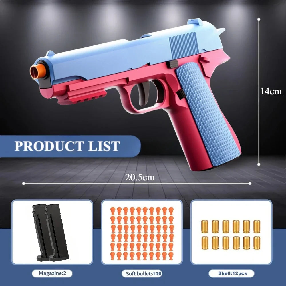 Children Manually Loaded Launcher Shell Soft Bullet Gun Toy Outdoor CS Shooting Game Christmas Gift for Boy