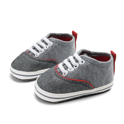Infant Babies Boys Girls Shoes Soft Sole Canvas Solid Footwear For Newborns Toddler Crib Moccasins Letter Print Anti-Slip Shoes