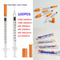 100pcs Plastic Veterinary Syringe With Needles 1ml 0.5ml 30G 31G Animal Sterile Disposable Syringe Pet Medical And Supplements