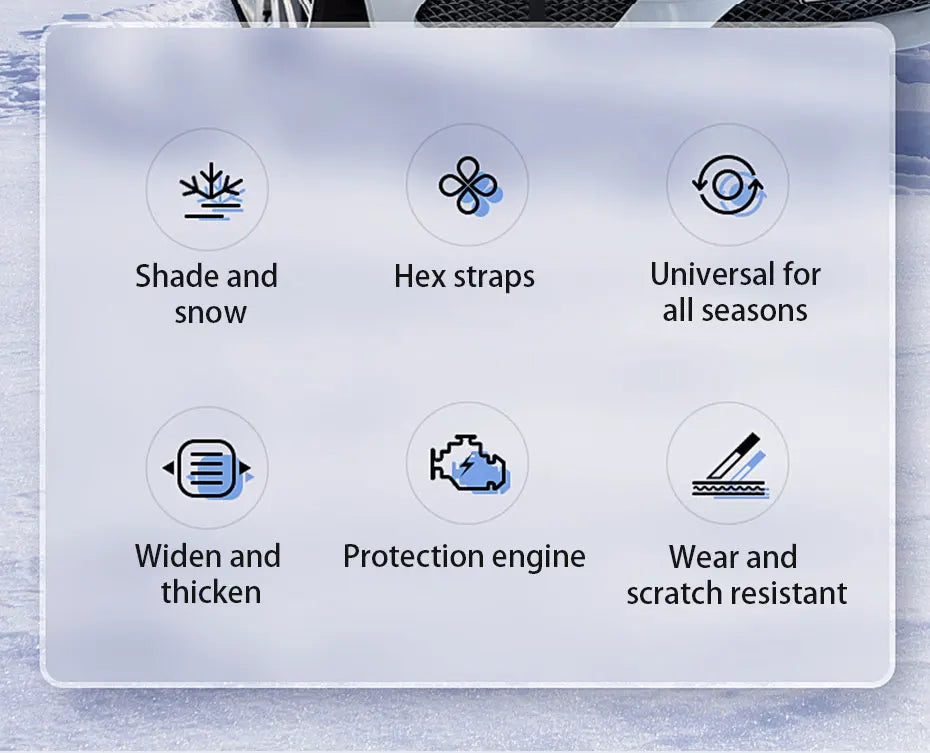 SEAMETAL Upgraded Car Window Snow Cover Large Size Windshield Snow Shield with Hood Cover Universal for Sedan Suv Hatchback