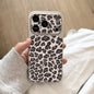 Luxury Leopard Print Cortex Leather Phone Case For iPhone 17 Pro Max 12 13 14 15 16 11 Cases Shockproof Bumper Back Cover Funda