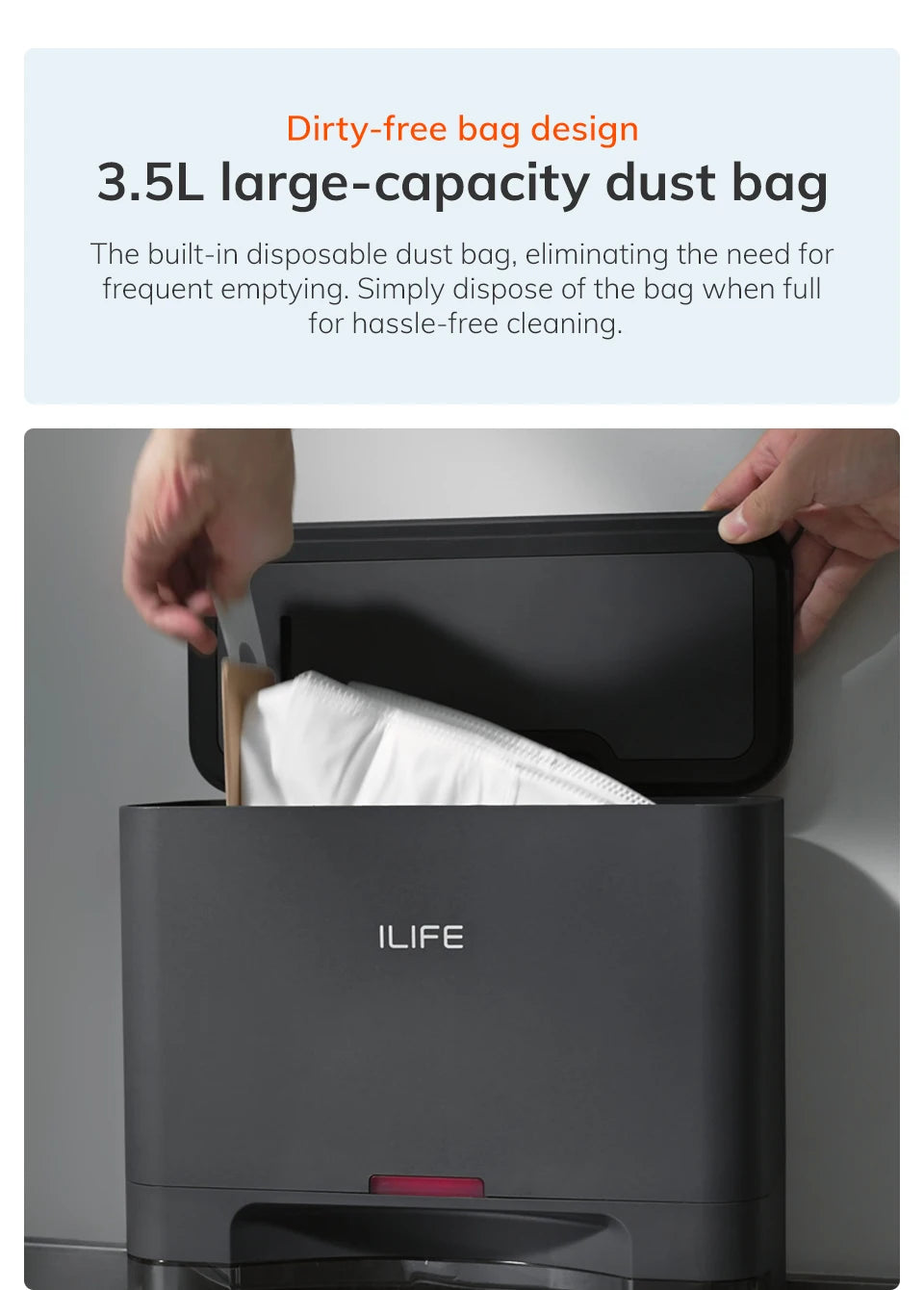 ILIFE T20s Ultra Robot Vacuum Cleaner with Self-Emptying Station, 10000Pa Suction, 4600mAh Battery, 300 Min Max Runtime