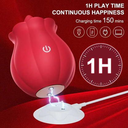 Rose toy Swing Tongue Licking Vibrator Female Powerful Oral Nipple Clitoris Stimulator Massager Adults Goods Sex Toys for Women
