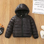 Autumn Children Lightweight Down Coat Winter Boys Girls Solid Hooded Outerwear For 4-10 Years Kids Cotton Clothes Warm Jacket