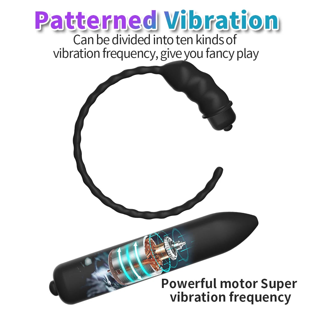 10 Frequency Urethral Vibrator Horse Eye Stimulator Sounding Penis Plug Insert Catheter Expander Male Masturbator Sex Toys