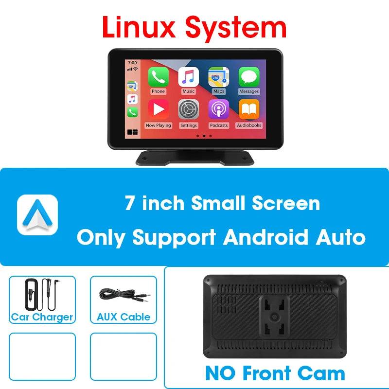 7/10.26" Wireless Carplay Screen for Car,5G Wifi Dash Cam 4K Car DVR,Android Auto Dual Lens GPS Navigation Video Recorder,FM AUX