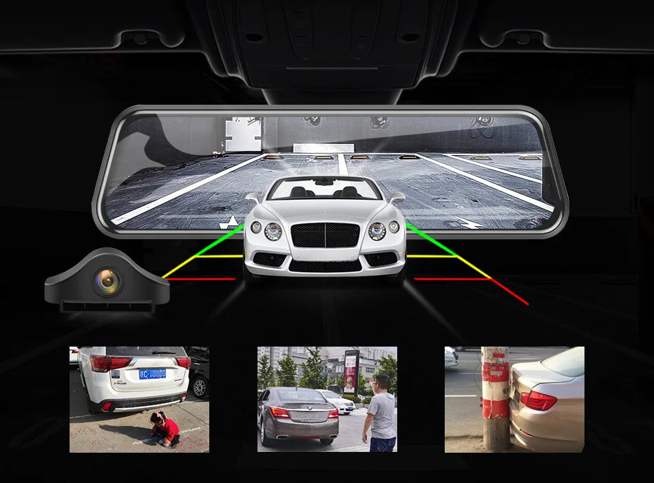 E-ACE 2K Car DVR WIFI GPS Stream Media Mirror Optional 1080P Car Video Camera Night Vision Loop Recording 24H Parking Black Box