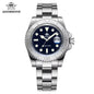 ADDIESDIVE Men's Quartz Watch 200m Waterproof Ceramic Bezel Steel Watch Magnifying Mirror Glass BGW9 Blue Luminous Diving Watch