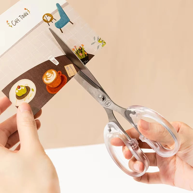 Color Scissor Stainless Steel Blade Safe Design Paper Cutting Scissors for Fine Art Diary Album Craft Office School Supplies
