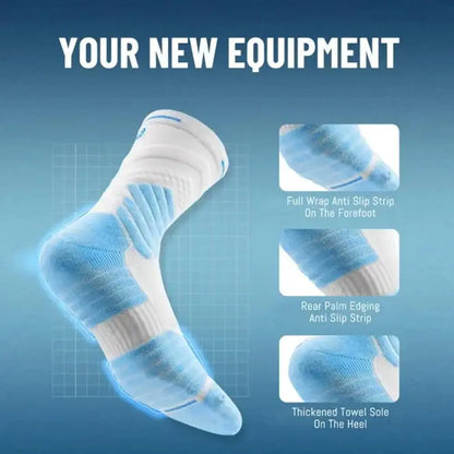 1Pair Professional basketball socks thickened towel bottom game training sports socks ankle protection non-slip socks